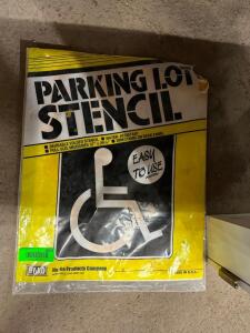 DESCRIPTION: HANDICAP PARKING LOT STENCIL QTY: 1