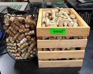 DESCRIPTION: (2) CONTAINERS WITH ASSORTED WINE CORKS QTY: 1