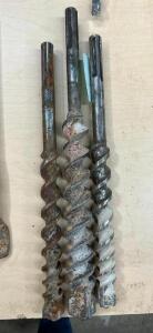 DESCRIPTION: (3) LARGE DRILL BITS SIZE: SEE PHOTOS QTY: 3