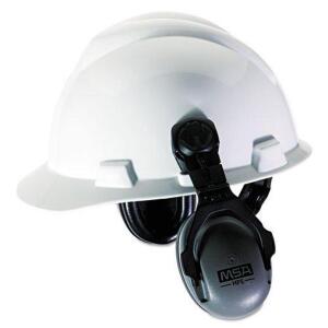 DESCRIPTION: (2) MSA HARD HAT MOUNTED EAR MUFFS BRAND/MODEL: 10061272 INFORMATION: GRAY/NOISE REDUCTION RATING: 27DB RETAIL$: $54.69 EACH SIZE: 6.5"L