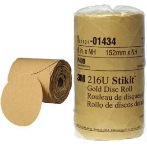 DESCRIPTION: (3) 3M STIKIT GOLD DISC ROLL BRAND/MODEL: 1434 INFORMATION: 175-DISCS RETAIL$: $112.95 EACH SIZE: 6"DISC DIA QTY: 3