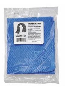 DESCRIPTION: (10) CHILL-IT EVAPORATIVE COOLING TOWEL BRAND/MODEL: 6602-BULK INFORMATION: BLUE/SOAKING TIME: 1 MIN RETAIL$: $95.50 PER LOT SIZE: 13"L X