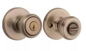 DESCRIPTION: (6) KWIKSET ENTRY LOCK BRAND/MODEL: 400T-5 INFORMATION: ANTIQUE BRASS RETAIL$: $26.99 EACH QTY: 6