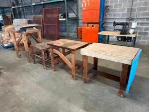 (4) - CUSTOM BUILT WORK TABLES