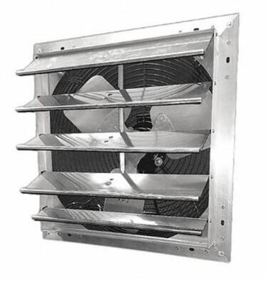 DESCRIPTION: (1) DAYTON ACV SHUTTER MOUNT EXHAUST FAN BRAND/MODEL: 484X43 INFORMATION: 1-PHASE/ALUMINUM/60 HZ RETAIL$: $368.23 SIZE: 20"BLADE DIA X 23