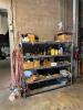 6 FT. SHELVING UNIT WITH ASSORTED HARDWARE AND OLD MOTORS - 2