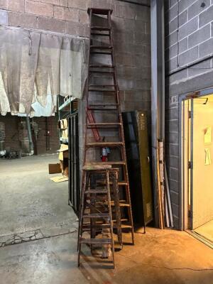 (3) - WOOD LADDERS