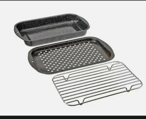 GRANITE WARE 3PC BAKE BROIL AND GRILL PAN SET RETAILS FOR $35.58