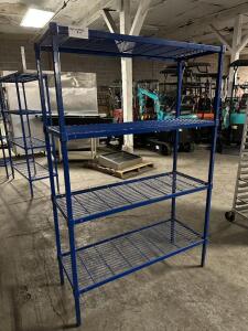 (15) 48" X 18" FOUR TIER BLUE METAL SHELVES