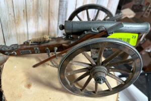 DESCRIPTION: VINTAGE 1861 REPLICA CANNON INFORMATION: IN GREAT SHAPE SIZE: 15"X9"X8" QTY: 1