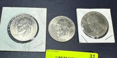 DESCRIPTION: (3) E SERIES COLLECTIBLE SILVER DOLLARS QTY: 3