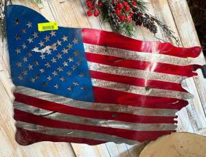 DESCRIPTION: METAL FLAG SIZE: 28"X16" QTY: 1