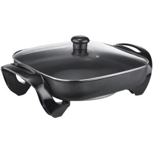 BRENTWOOD 12" NON-STICK ELECTRIC SKILLET WITH GLASS LID RETAILS FOR $33.99