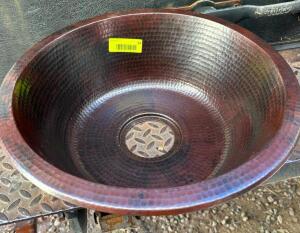 DESCRIPTION: COPPER SINK BOWL SIZE: 17"X6" QTY: 1