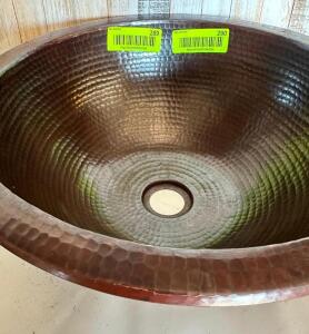 DESCRIPTION: COPPER SINK BOWL SIZE: 14"X6" QTY: 1