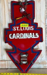 DESCRIPTION: ST. LOUIS CARDINALS BOTTLE OPENER SIGN SIZE: 24"X13" QTY: 1