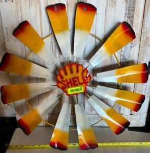 DESCRIPTION: METAL SHELL WINDMILL SIZE: 22" QTY: 1