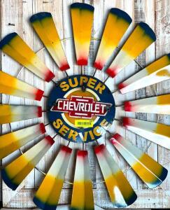 DESCRIPTION: CHEVROLET WINDMILL SIGN SIZE: 31" QTY: 1