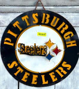 DESCRIPTION: PITTSBURGH STEELERS SIGN SIZE: 22" QTY: 1