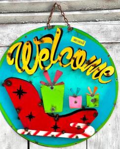 DESCRIPTION: WELCOME CHRISTMAS SIGN SIZE: 22" QTY: 1