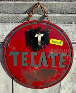 DESCRIPTION: METAL TECATE SIGN SIZE: 12" QTY: 1