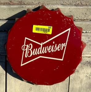 DESCRIPTION: BUDWEISER CAP SIGN SIZE: 13" QTY: 1