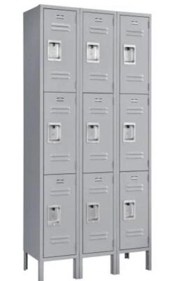 DESCRIPTION: (1) WARDROBE LOCKER BRAND/MODEL: HALLOWELL #4HE12 INFORMATION: GRAY SIZE: 36 IN X 18 IN X 78 IN, 3 TIERS, 3 UNITS WIDE RETAIL$: $1173.18