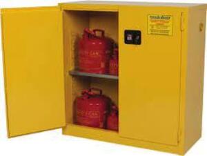 DESCRIPTION: (1) SAFETY STORAGE CABINET, FLAMMABLE SAFE BRAND/MODEL: PRO-SAFE #CAB-F12G-S1D INFORMATION: YELLOW SIZE: 12 GALLON RETAIL$: $1638.18 EA Q