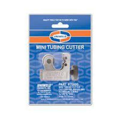 DESCRIPTION: (4) MINI TUBING CUTTER BRAND/MODEL: UNIWELD #70000 SIZE: 1/8" TO 7/8" RETAIL$: $10.75 EA QTY: 4