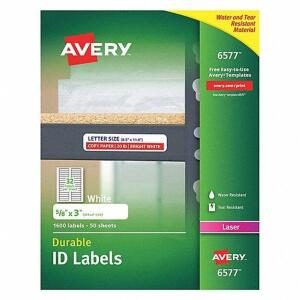 DESCRIPTION: (8) PACKS OF (50) LAZER LABEL ID LABELS BRAND/MODEL: AVERY #5NHN1 RETAIL$: $65.40 EA SIZE: 3IN QTY: 8