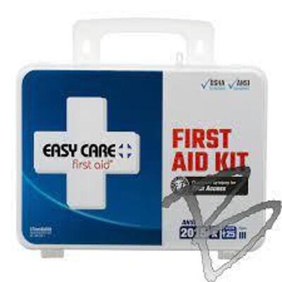 DESCRIPTION: (2) FIRST AID KIT BRAND/MODEL: EASY CARE INFORMATION: WHITE SIZE: 25 PERSON KIT RETAIL$: $30.99 EA QTY: 2