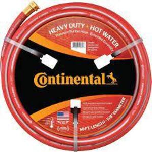 DESCRIPTION: (1) HEAVY DUTY RUBBER HOSE + HOT WATER BRAND/MODEL: CONTINENTAL INFORMATION: RED SIZE: 50' X 5/8" RETAIL$: $49.97 EA QTY: 1