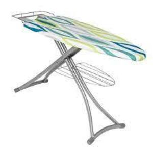 DESCRIPTION: (1) IRONING BOARD WITH IRON REST BRAND/MODEL: HONEY-CAN-DO #BRD-08953 RETAIL$: $70.00 SIZE: 53.25X36X19 QTY: 1