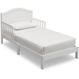 DESCRIPTION: (1) TODDLER BED BRAND/MODEL: DELTA CHILDREN #540650-130 RETAIL$: $100.00 SIZE: 55.25 X 30.00 X 27.75 QTY: 1