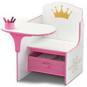 DESCRIPTION: (1) PRINCESS CROWN CHAIR DESK WITH STORAGE BIN BRAND/MODEL: DELTA CHILDREN #TC83730GN RETAIL$: $34.99 QTY: 1