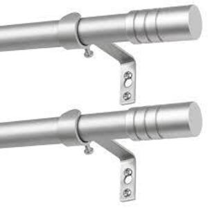 DESCRIPTION: (2) PACKS OF (2) CURTAIN ROD BRAND/MODEL: KAMANINA INFORMATION: NICKEL COATING SIZE: 48X86 IN RETAIL$: $26.99 EA QTY: 2