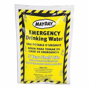 DESCRIPTION: (1) CASE OF (100) EMERGENCY DRINKING WATER POUCH BRAND/MODEL: MAYDAY #492T85 INFORMATION: 1 SERVING PER BAG RETAIL$: $37.60 QTY: 1