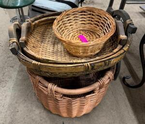 DESCRIPTION: ASSORTED WOVEN BASKETS QTY: 1