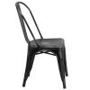 DESCRIPTION: (2) COMMERCIAL GRADE DISTRESSED BLACK METAL INDOOR OUTDOOR STACKABLE CHAIR BRAND/MODEL: FLASH FURNITURE #ET-3534-BK-GG RETAIL$: $80.00 EA