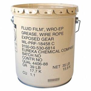 DESCRIPTION: (1) CHAIN AND WIRE ROPE LUBRICANTS BRAND/MODEL: FLUID FILM #10N791 RETAIL$: $275.13 SIZE: 5 GALLON QTY: 1