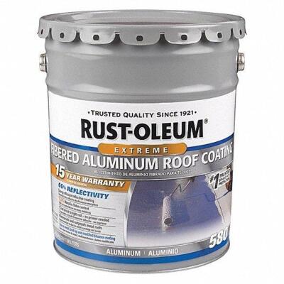 DESCRIPTION: (1) ALUMINUM ROOF COATING BRAND/MODEL: RUST-OLEUM #55ER38 RETAIL$: $138.78 SIZE: 5 GALLON QTY: 1