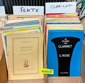 (50)- ASSORTED FLUTE AND CLARINET MUSIC BOOKS