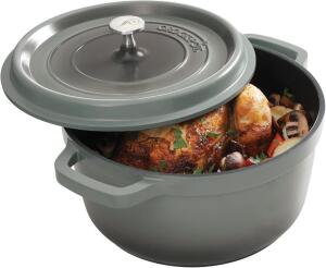 CROCK POT 5 QT. EDMOUND CAST ALUMINUM DUTCH OVEN WITH LID RETAILS FOR $69.99