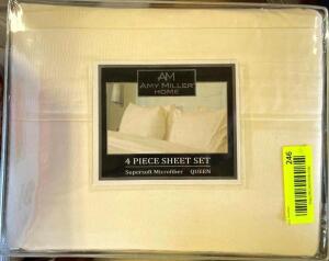 AMY MILLER HOME 4PC SHEET SET RETAILS FOR $29.99