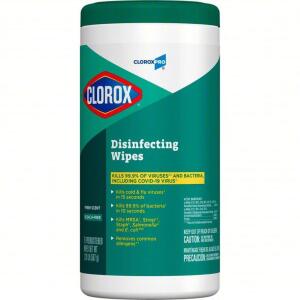 DESCRIPTION: (12) DISINFECTING WIPES BRAND/MODEL: CLOROX #22D015 SIZE: 75 WIPES PER CONTAINER RETAIL$: $67.29 TOTAL QTY: 12