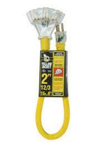 DESCRIPTION: (3) CORD POWER BLOCK BRAND/MODEL: YELLOW JACKET #2882 INFORMATION: YELLOW SIZE: 2' RETAIL$: $37.98 EA QTY: 3