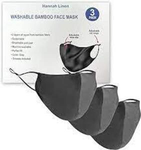 DESCRIPTION: (10) BOXES OF (10) WASHABLE BAMBOO FACE MASK BRAND/MODEL: MEND INFORMATION: GRAY SIZE: ADJUSTABLE RETAIL$: $11.78 EA QTY: 10