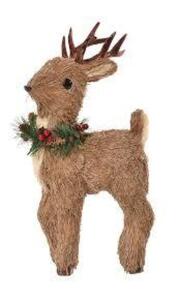 DESCRIPTION: (1) REINDEER DECORATION BRAND/MODEL: G&G DISTRIBUTORS INFORMATION: STRAW SIZE: 13" RETAIL$: $26.74 EA QTY: 1