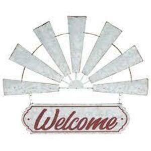 DESCRIPTION: (4) WELCOME SIGNS BRAND/MODEL: FARMLYN CREEK INFORMATION: METAL SIZE: WELCOME QTY: 4