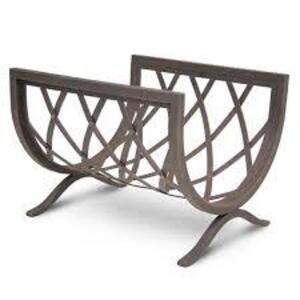 DESCRIPTION: (1) WOOD HOLDER BRAND/MODEL: PILGRIM INFORMATION: IRON WEAVE RETAIL$: $259.00 EA QTY: 1